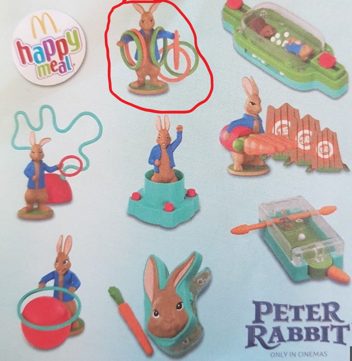 peter rabbit happy meal toys